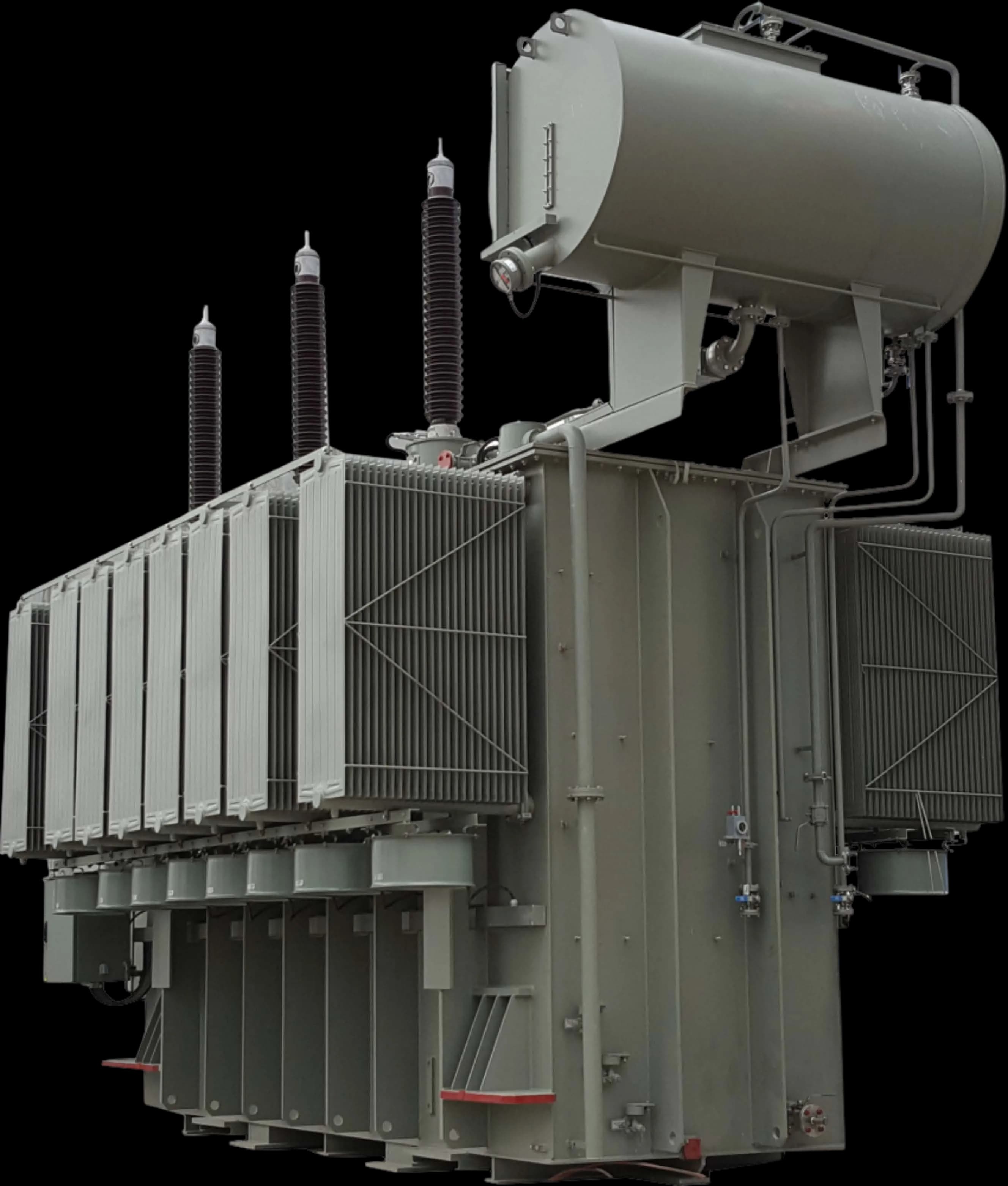 Energetski transformatori za prenosne mreže, elektrane i velika industrijska postrojenja — projektovani po zahtevu do 154 kV i 150 MVA.